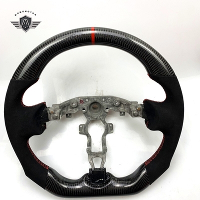 Auto part custom perforated Alcantar carbon fiber leather steering wheel for Nissan 370z 2005+ r35 gtr steering wheel